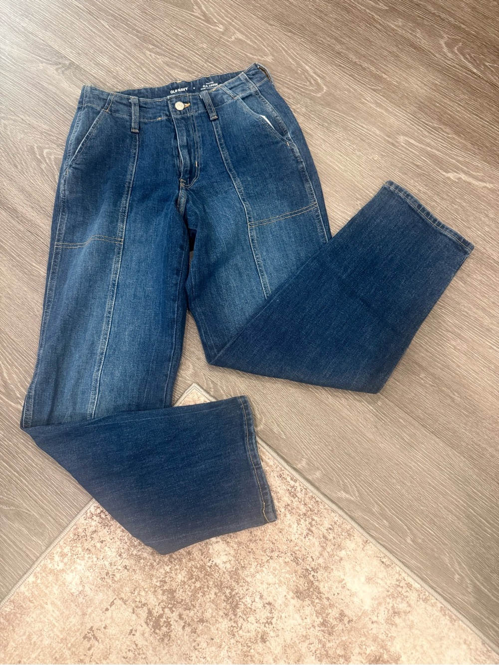 Old Navy Dark Blue Wide-Leg Panel Jeans